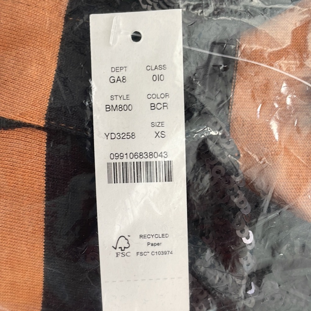 JCrew Women’s polo shirt with sequin collar size XS color burnt camel / black - Picture 5 of 5